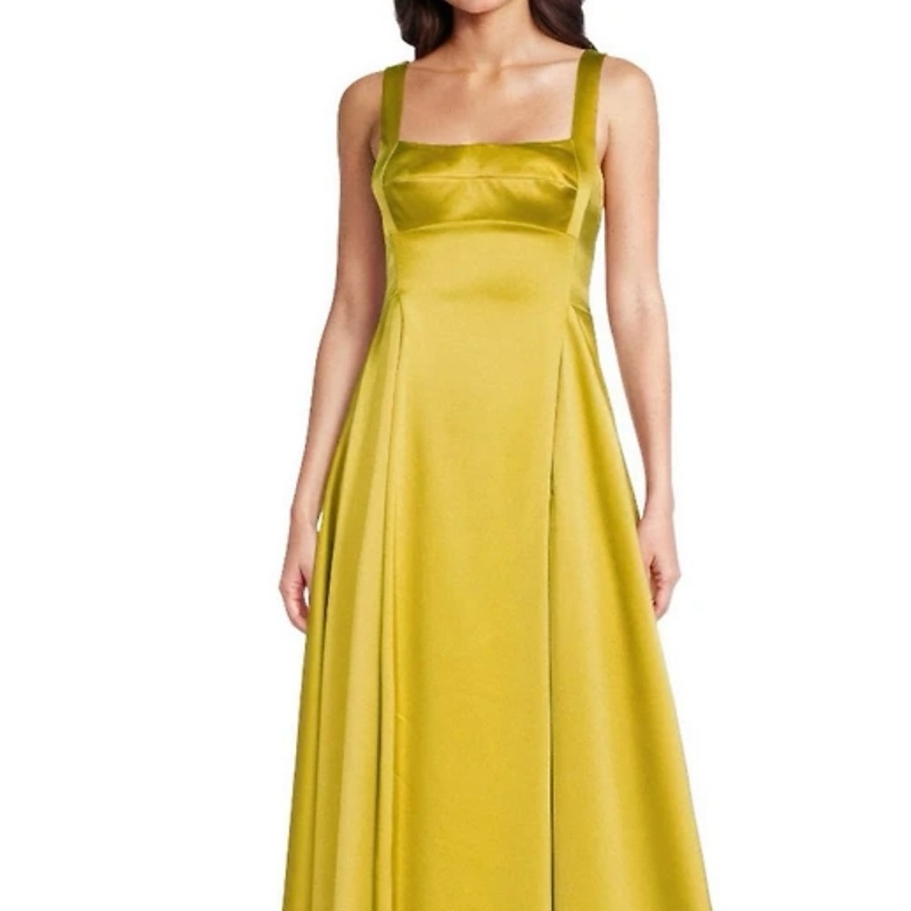 Alex Marie Satin Dress in Citrine